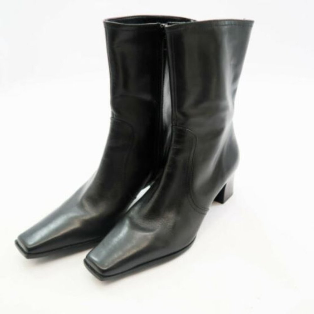 Audrey Brooke Womens Melissa Boots Block Heel Zip